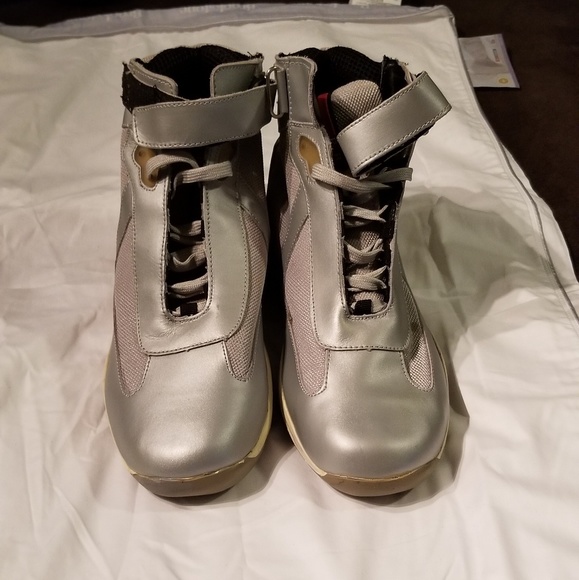 Men’s Prada High-Top Sneakers size 8.5 - Picture 1 of 8